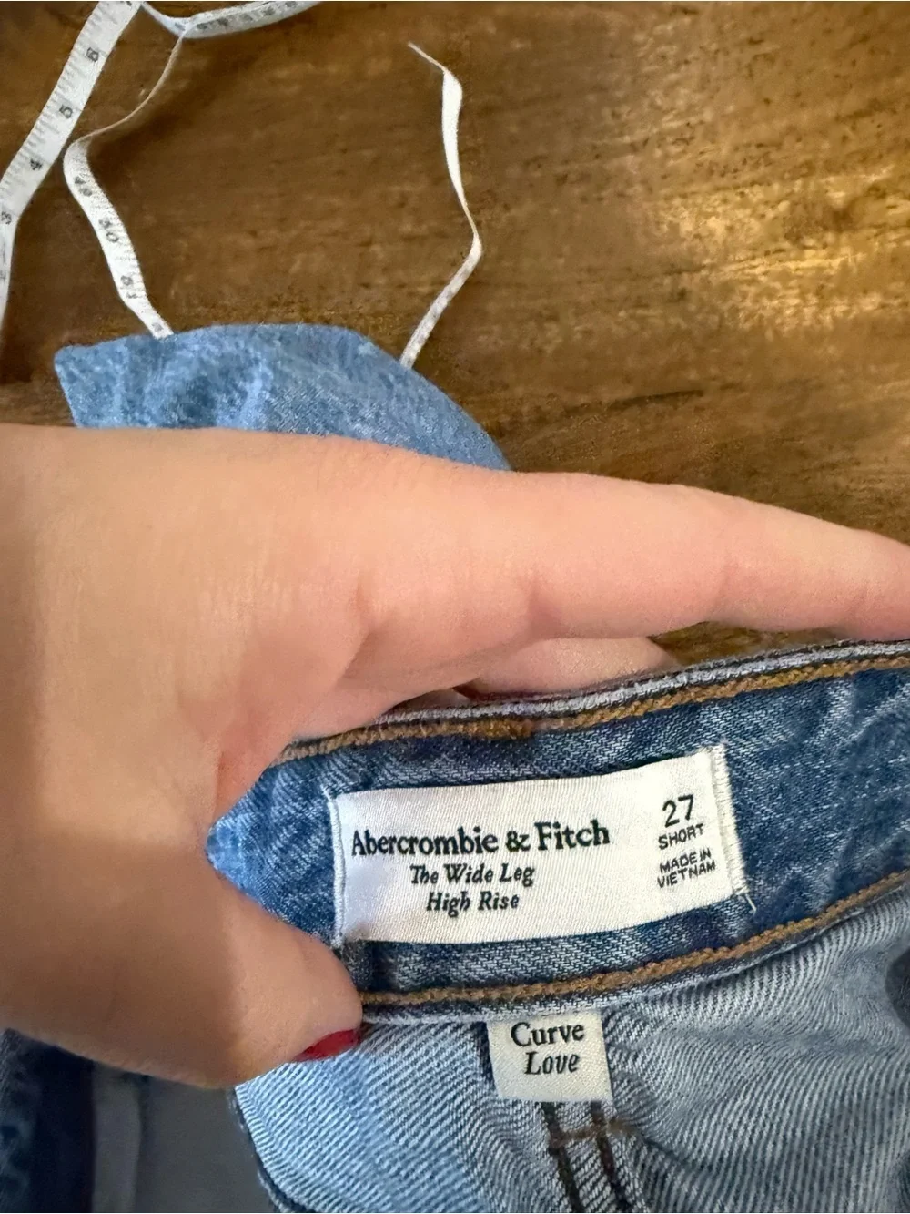 Abercrombie & Fitch Curve Love High Rise Wide Leg Jean